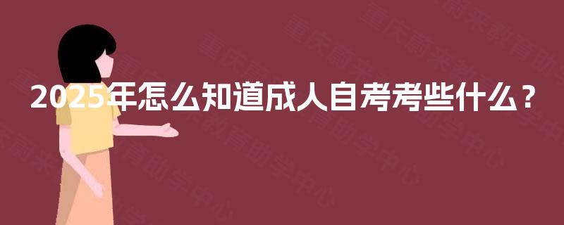 2025年怎么知道成人自考考些什么？