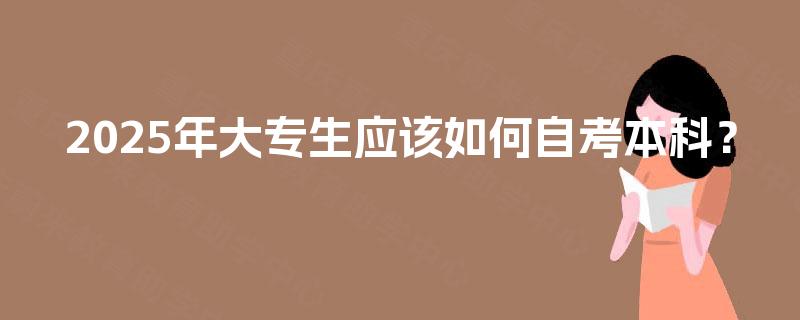 2025年大专生应该如何自考本科？