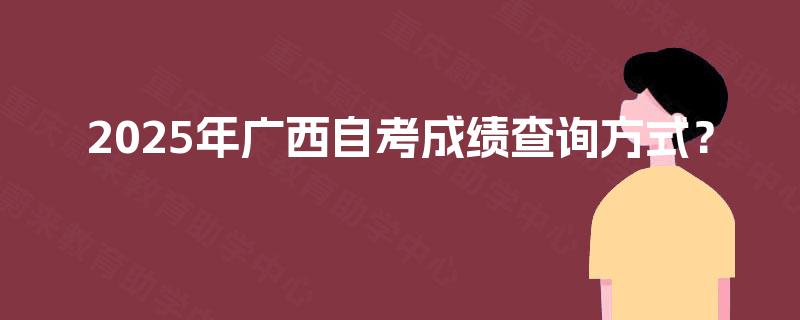 2025年广西自考成绩查询方式？