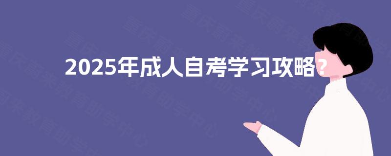 2025年成人自考学习攻略？