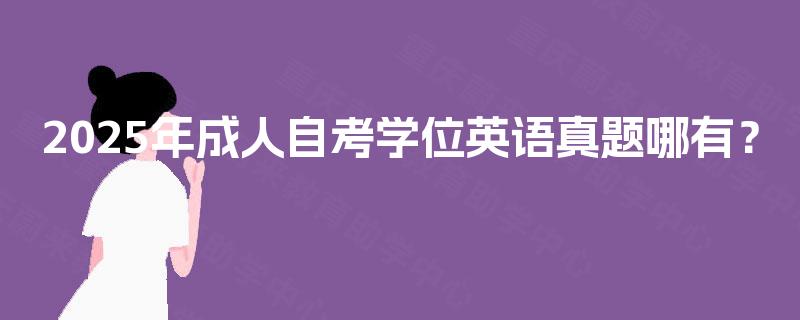 2025年成人自考学位英语真题哪有？