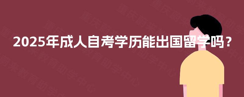 2025年成人自考学历能出国留学吗？