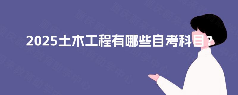 2025土木工程有哪些自考科目？
