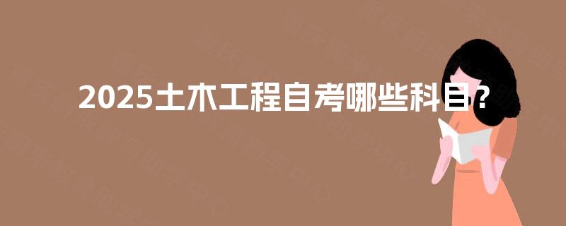 2025土木工程自考哪些科目? 2025土木工程自考哪些科目?