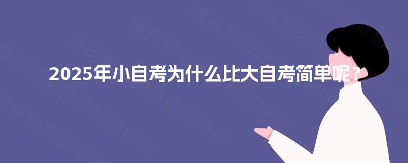 2025年小自考为什么比大自考简单呢? 2025年小自考为什么比大自考简单呢?