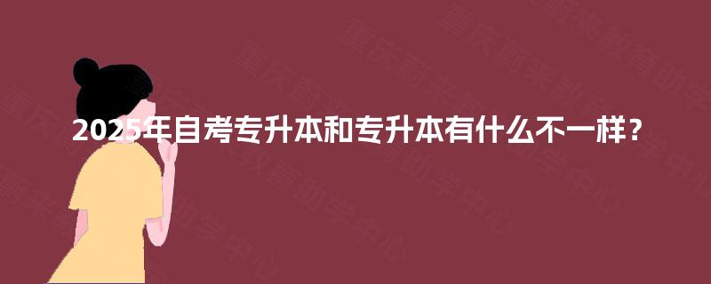 2025年自考专升本和专升本有什么不一样？