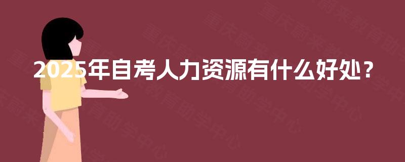 2025年自考人力资源有什么好处？