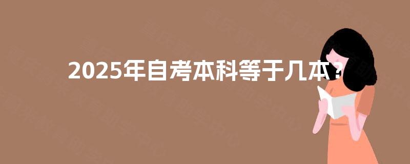 2025年自考本科等于几本？