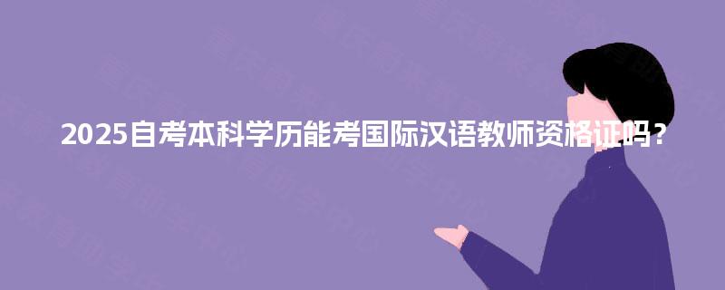 2025自考本科学历能考国际汉语教师资格证吗？