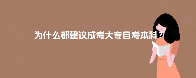 为什么都建议成考大专自考本科？
