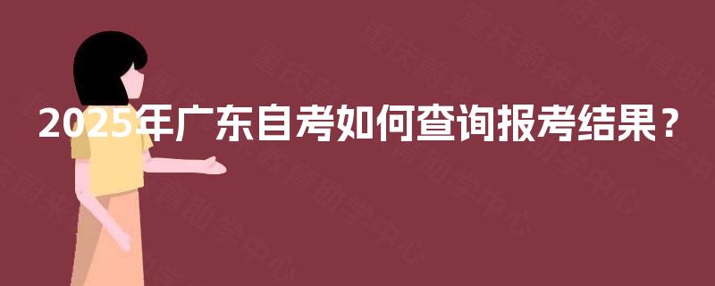 2025年广东自考如何查询报考结果？