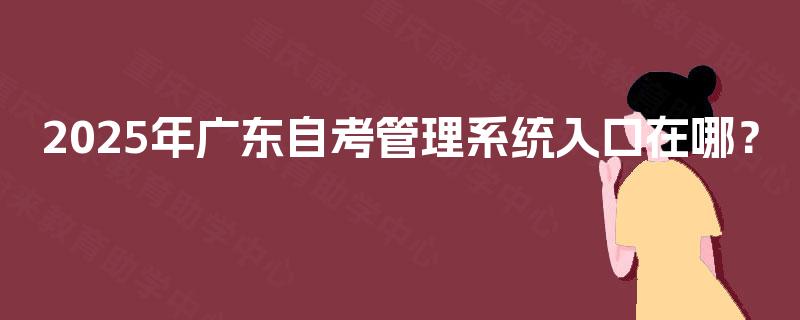 2025年广东自考管理系统入口在哪？
