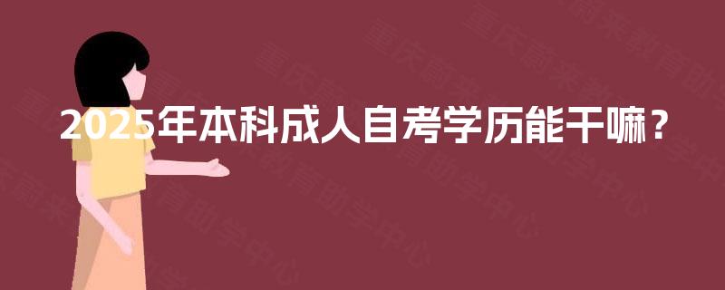 2025年本科成人自考学历能干嘛？