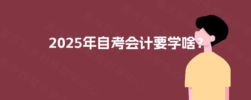 2025年自考会计要学啥? 2025年自考会计要学啥?