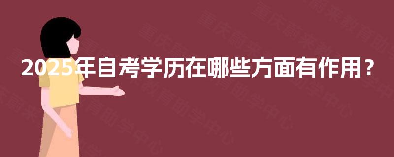 2025年自考学历在哪些方面有作用？