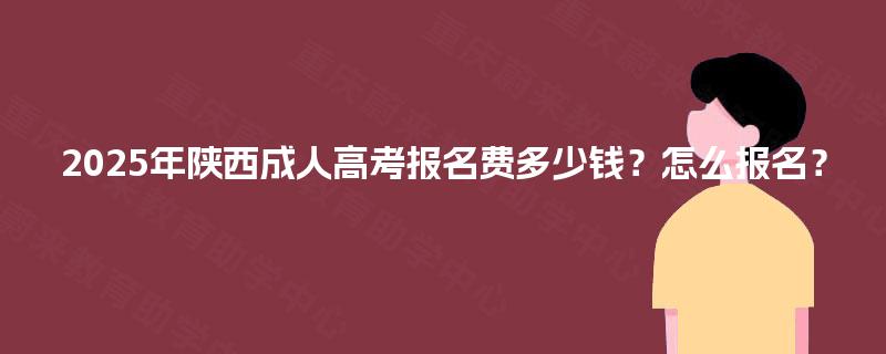 2025年陕西成人高考报名费多少钱？怎么报名？