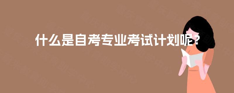 什么是自考专业考试计划呢？