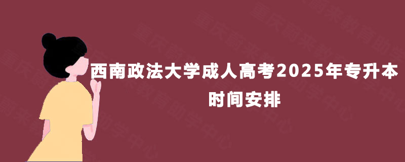 西南政法大学成人高考2025年专升本时间安排 西南政法大学成人高考2025年专升本时间安排