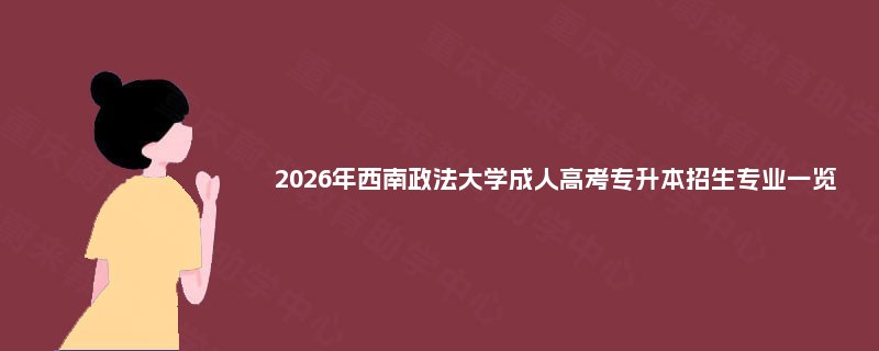 2025年西南政法大学成人高考专升本招生专业一览